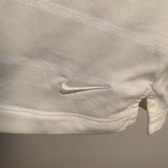 Nike EUC beige/white striped Dri-fit sleeveless victory polo Size Large - Picture 5 of 6